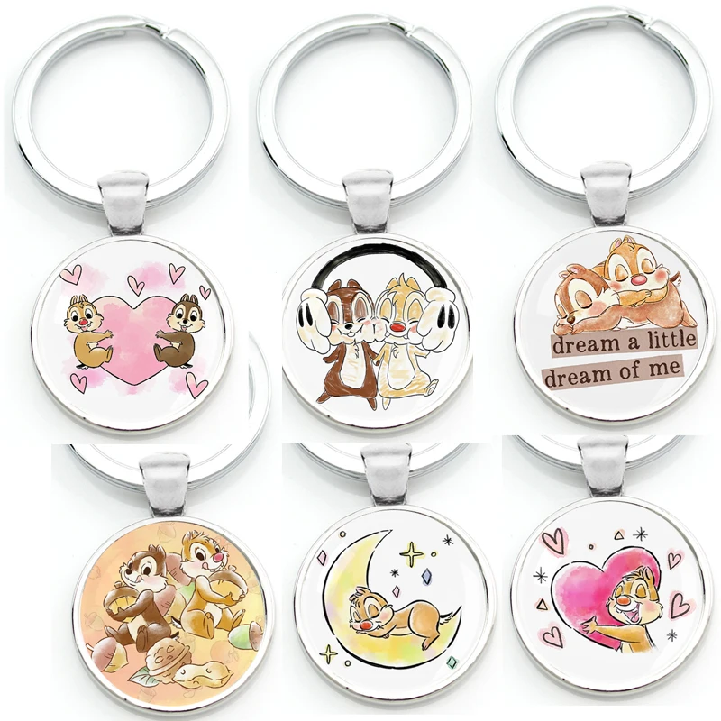 

Chip And Dale Baby Disney Cartoon Character - Mental Keychain Keyring Pending Key Chain Key Ring - Birthday Gift For Bag Decor