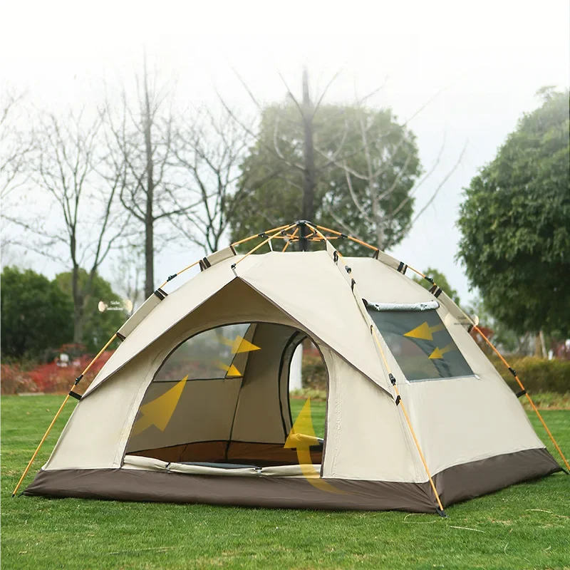 3-4 Person Outdoor Folding Tent Quick Automati Opening Self-driving Wild Camping Tent Waterproof Sunscreen Portable