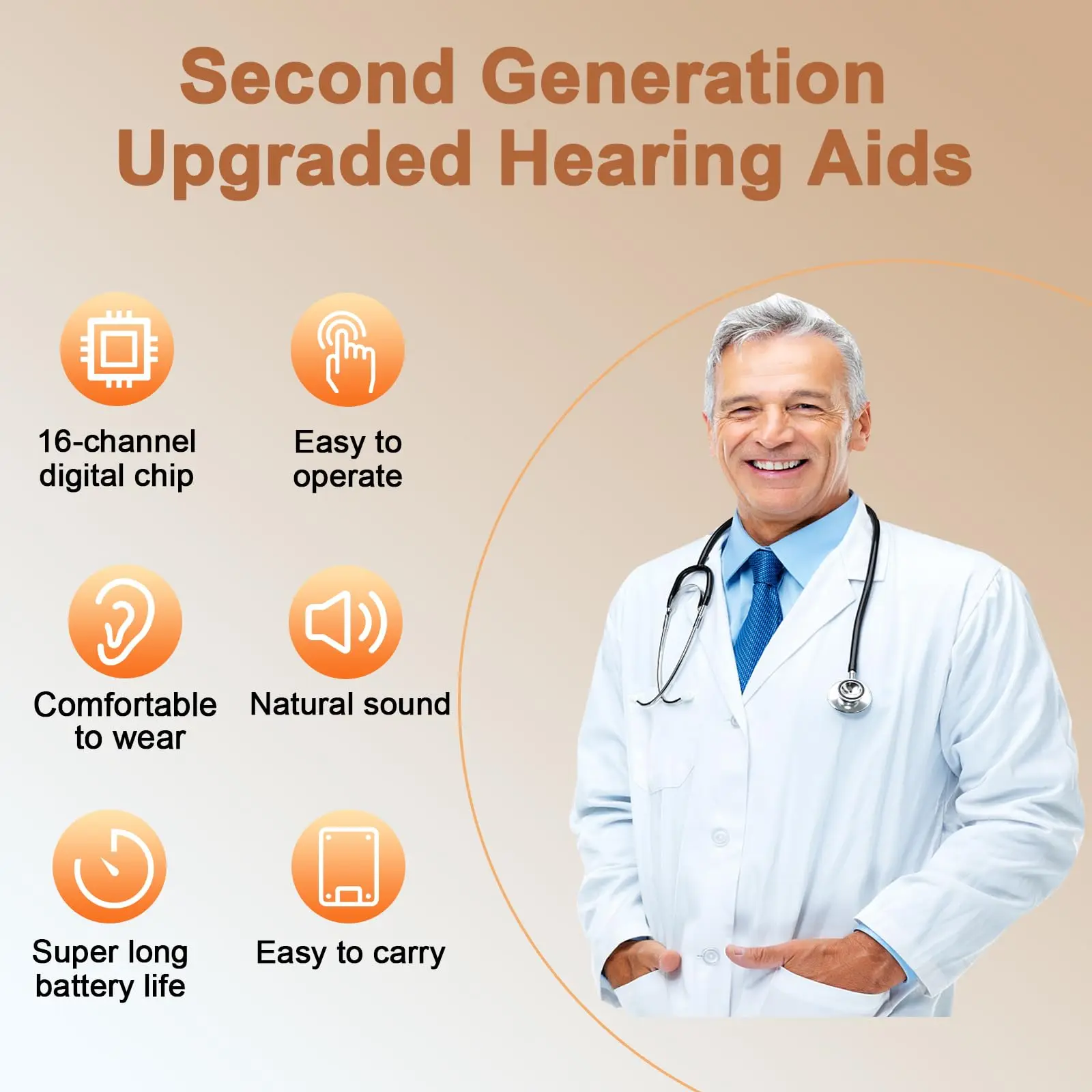 Laifa Hearing Aids for Adults Seniors with Charging Case OTC Hearing Aids Rechargeable for Adults Seniors with Noise Cancelling 2