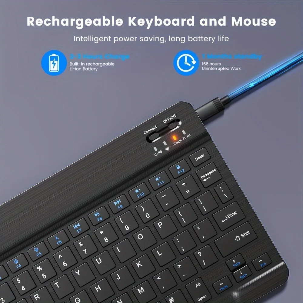 Wireless Keyboard Bluetooth-compatible Keyboard Android IOS Windows 78-Key Slim Portable PC Tablet Phone Laptop