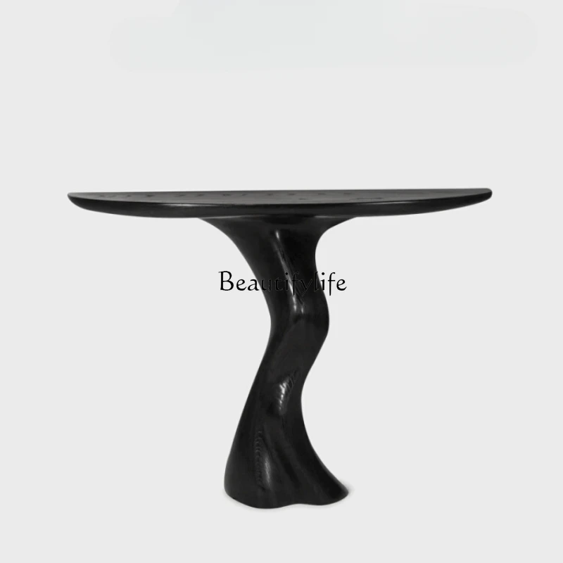 

European-Style High-End Art Console Extremely Narrow Home Console Tables Solid Wood Decorative Shelf