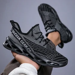 MAEDEF Men's Breathable Mesh Running Sneakers with Thick Soles - 45 (9060--Black)
