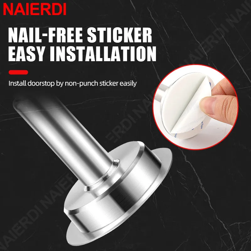 Adjustable Door Stopper NAIERDI Stainless Steel Door Stop Rubber Hydraulic Heavy Duty Holder Doorstops door stopper