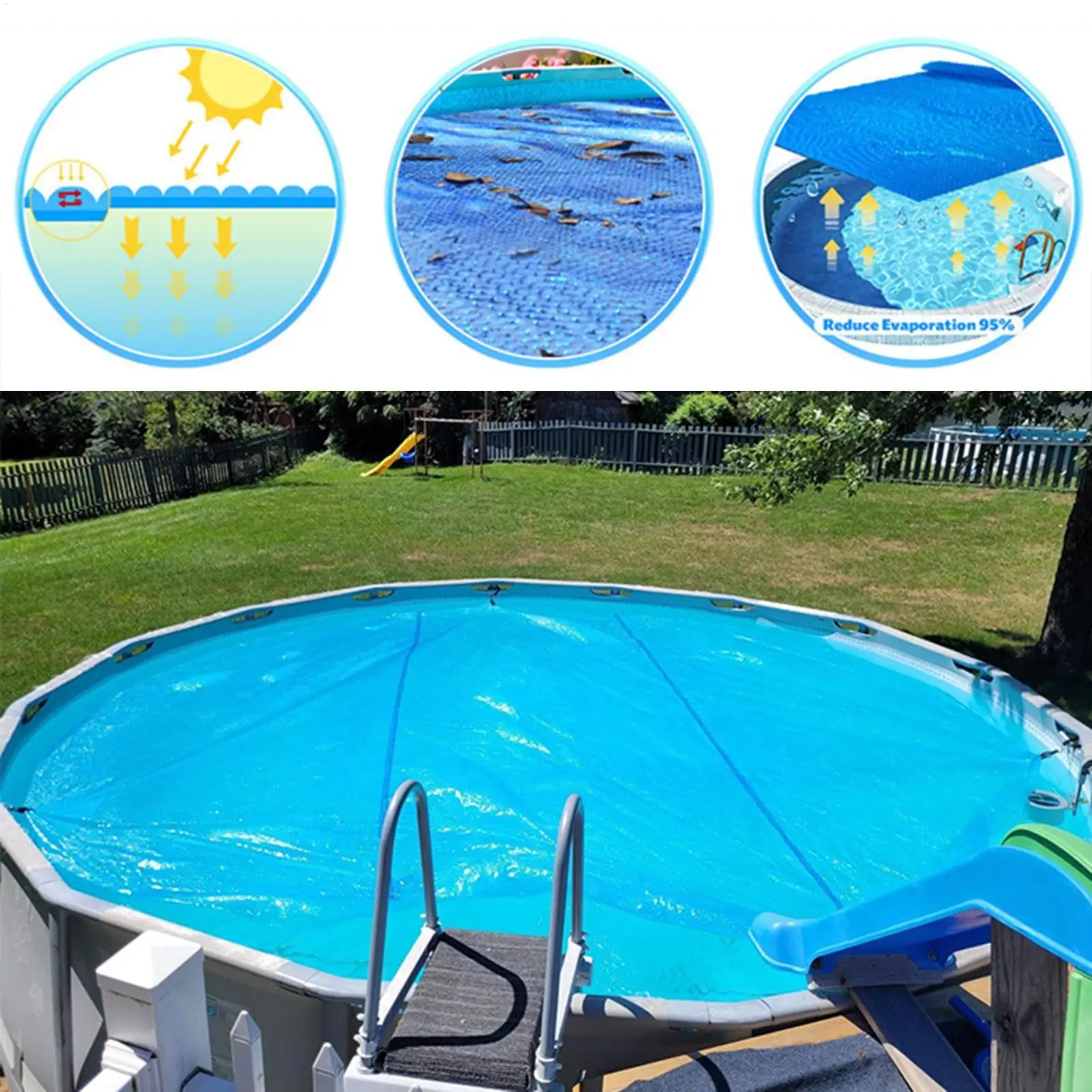 Pool Solar Cover Thermal Swimming Pool Cover Weatherproof Heavy Duty Thermal Blanket Portable outdoor Swimming Pond Accessories