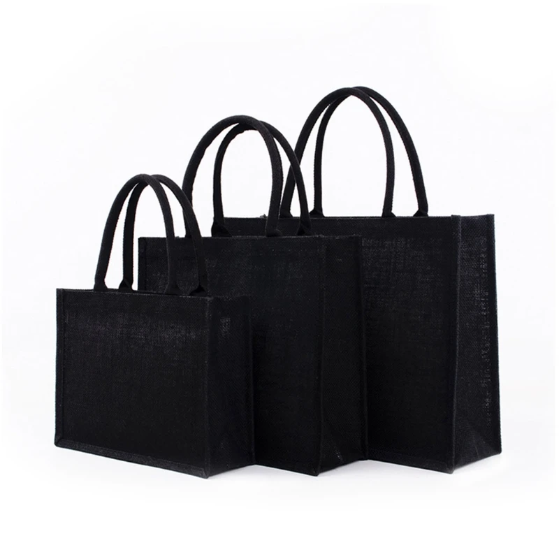 

E74B Jute Tote Bags Burlap Bag with Soft Handle for Women Shopping Handbag