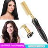 Copper Hot Comb Straightener for Wigs Afro Hair Heating Comb Straightening Brush Electric Pressing Comb Curler Hair Straightener 2