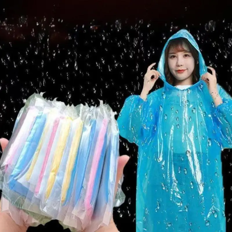 1/5pcRandom Portable Emergency Raincoats For Hiking Travel Camping, And Cycling Outdoor Emergency Gear, Compact Durable Rainwear