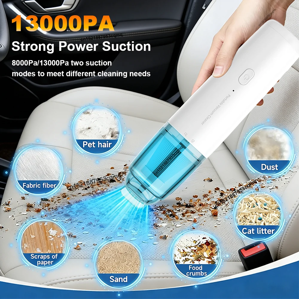 Car Vacuum Cleaner 13000PA Wireless Portable Vacuum Cleaner USB Charging Strong Suction Mini Handheld Car Home Vacuum Cleaner 2