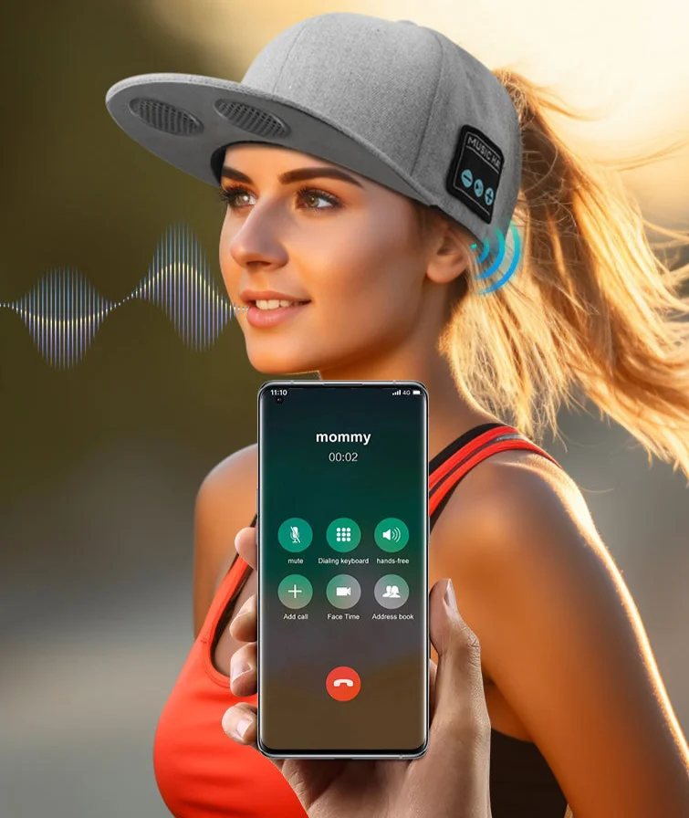 Wireless Bluetooth 5.4 dual speaker outdoor sports music playback duckbill hat_voghion.com