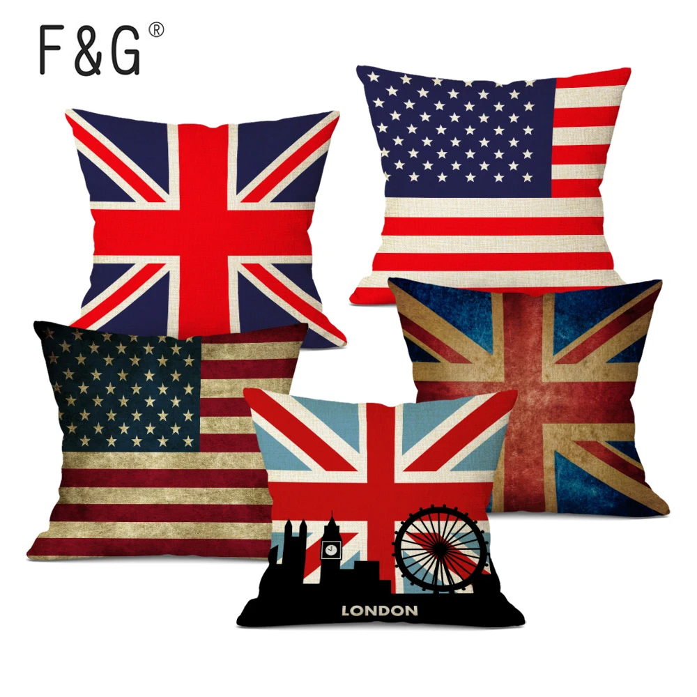 Bed Printing Cushions Pillow Pillow Case American Flag Union Jack