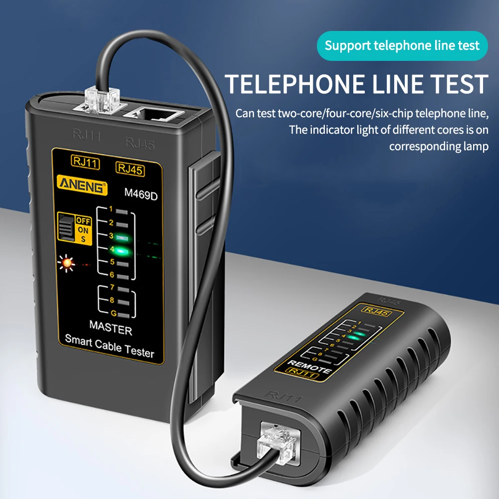 M469D Cable Lan Tester Network Cable Tester RJ45 RJ11 RJ12 CAT5 UTP LAN Networking Tool Network Repair Tools