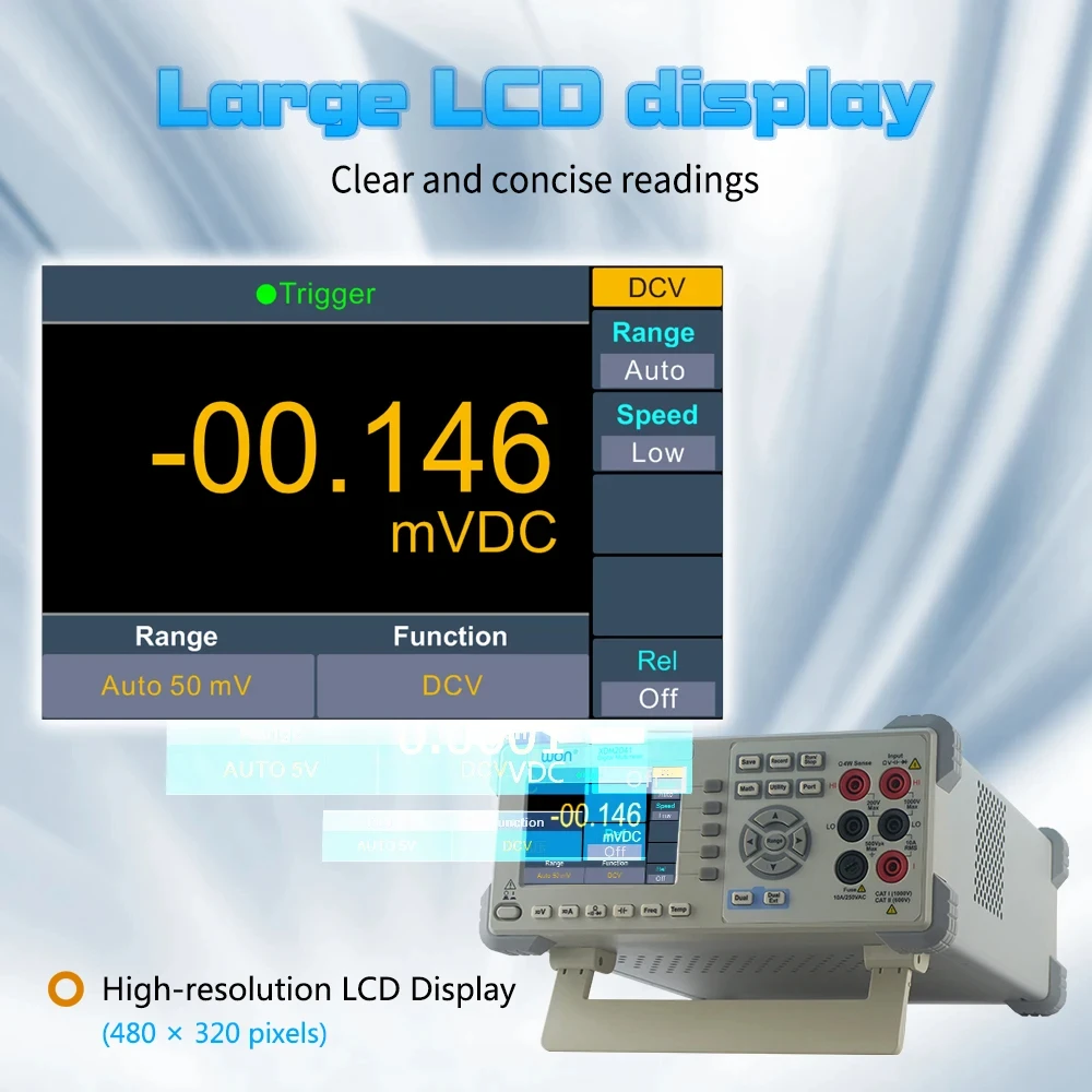 XDM2041 4-Inch LCD 55000 Counts, Supports Two-line Display, AC Voltage Current T