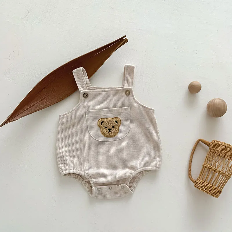 Summer Baby Boy Clothing Set Waffle Bodysuit Brief Tee
