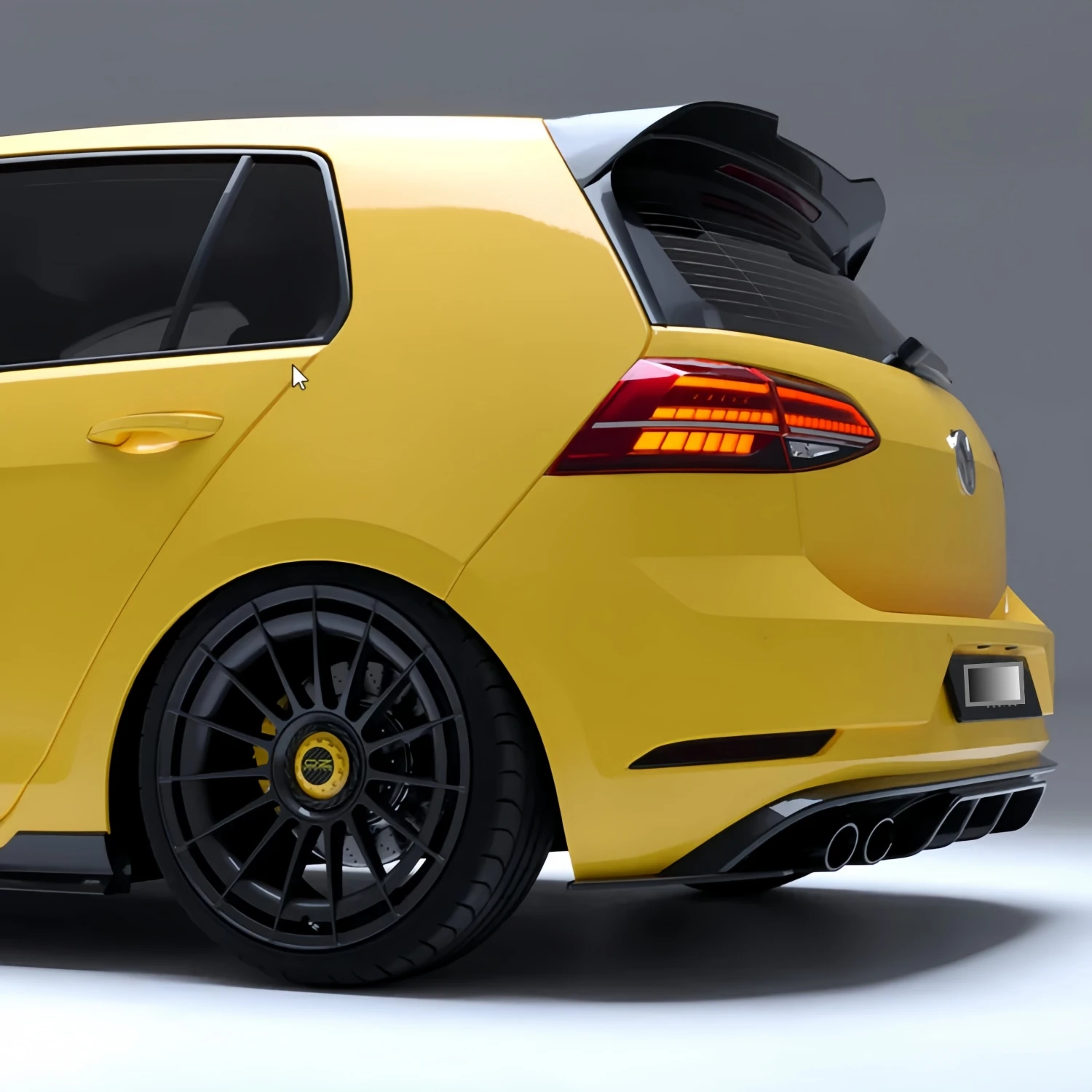 Gloss Black Oettinger Style Rear Roof Spoiler Wings View 1