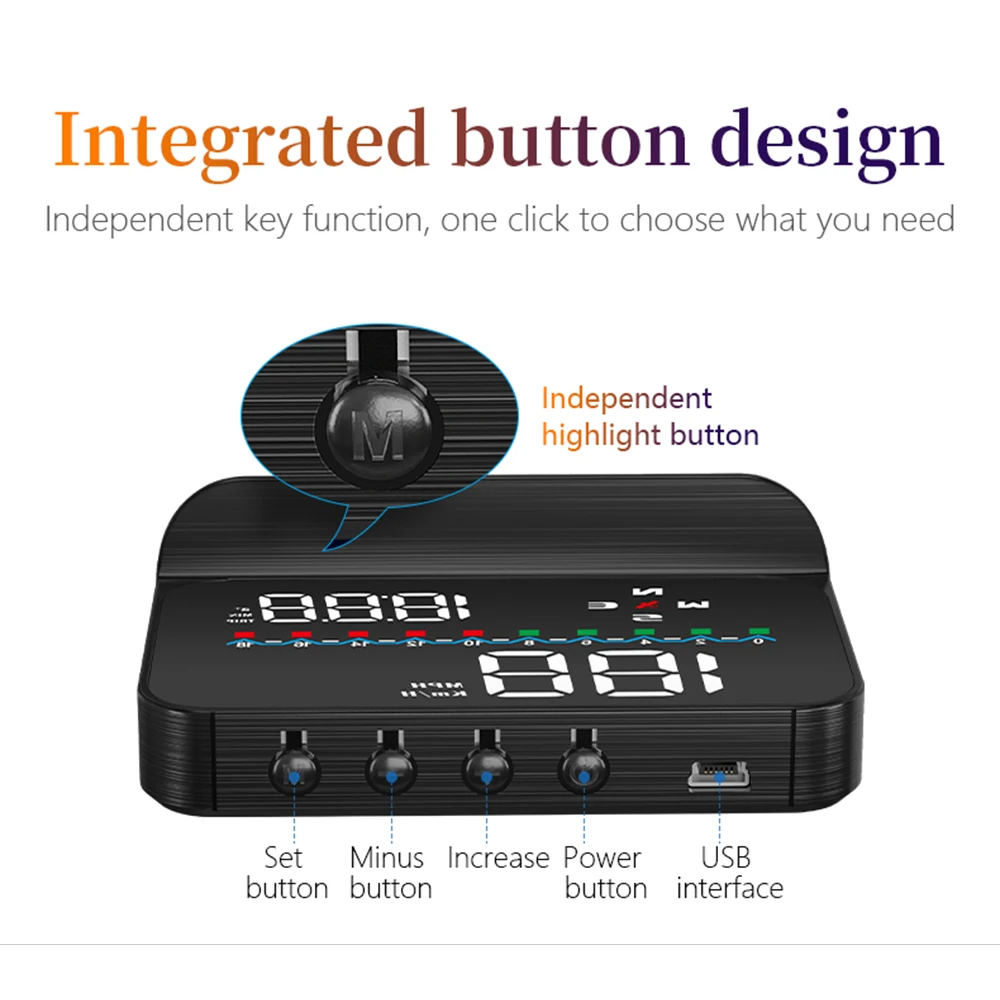 Geyiren M19 GPS  ӵ, ڵ HUD  ÷,   ,  溸, ڵ ӵ 跮 