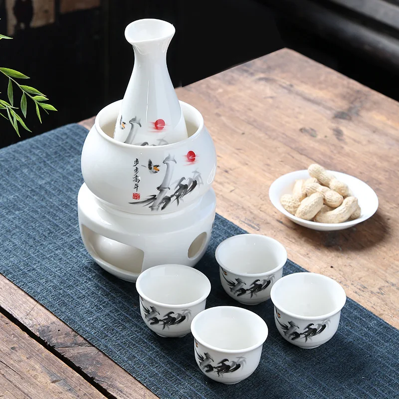 Ceramic Sake Set Ceramic Sake Set Cups With Warmer Keep Sake Storage Gift Box Traditional Porcelain Pottery Hot Saki Drink