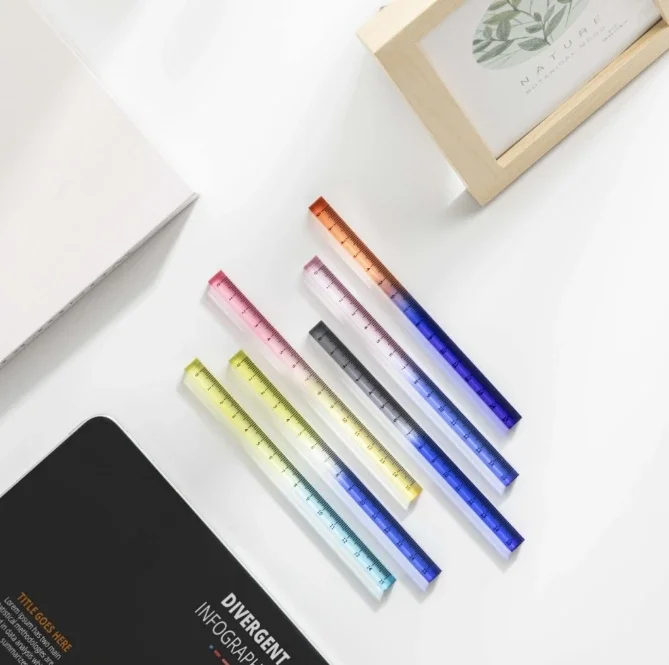 15cm 20cm 30cm Gradient Straight Rulers INS Transparent Dividing DIY Drawing Tools Acrylic Drafting Math Drawing Ruler Office ruler set drawing ruler straight ruler
