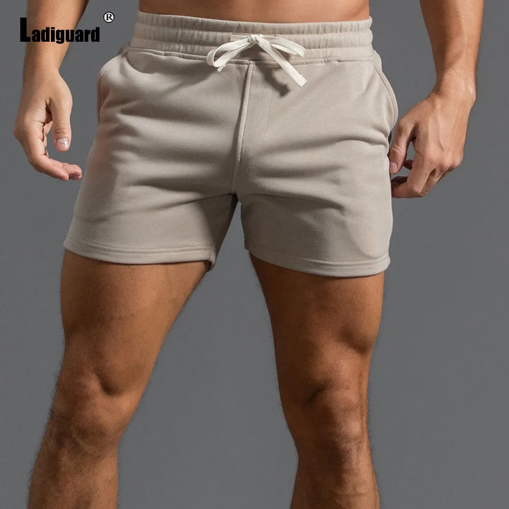 

Ladiguard Plus Size 3xl Men Leisure Shorts 2022 Summer New Sexy Lace-up Skinny Shorts Blue Gray Male Casual Beach Short Pants