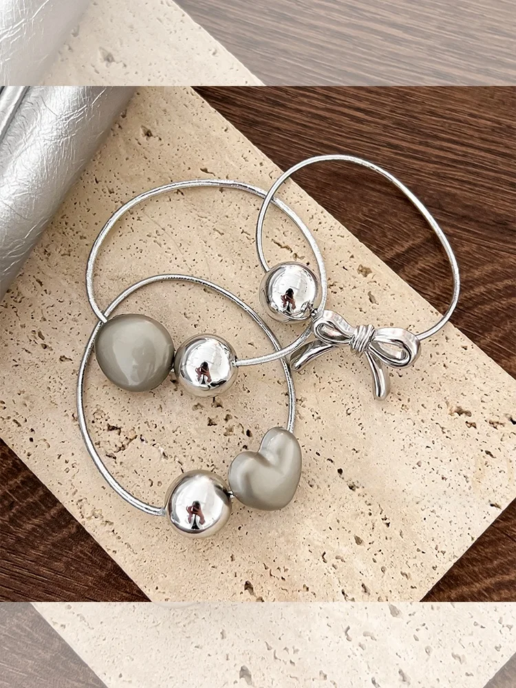 Silver Hair Ties Women's High Elastici Hair Ba  Knot Hair Ba Durable Hair Ba New 2024 Hair Accories