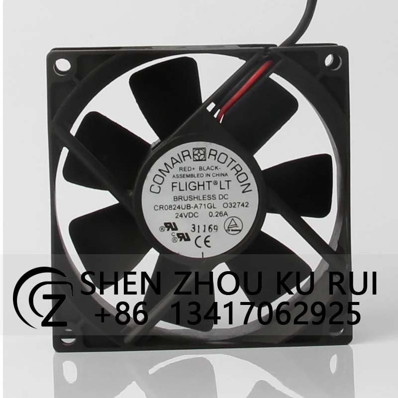 

CR0824UB-A71GL Inverter Case Cooling Fan Dual Ball Bearing for COMAIR ROTRON 80X80X25MM 24V 0.26A 8025