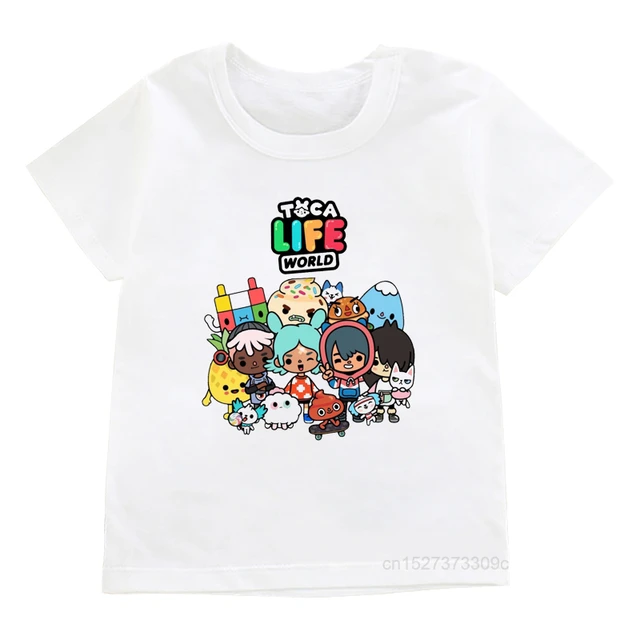 Desenhos animados gráfico impresso t-shirt para meninas e meninos, roupas  de manga curta, confortável, versátil