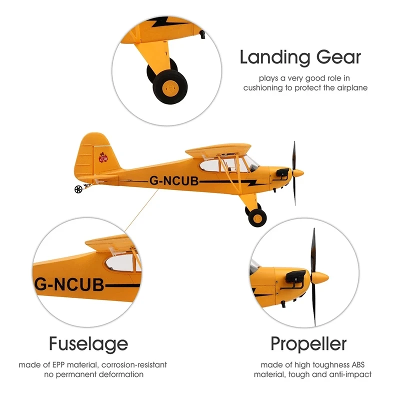 Avion RC EPP A160 Jaune 650mm 2.4GHz 6min Vol
