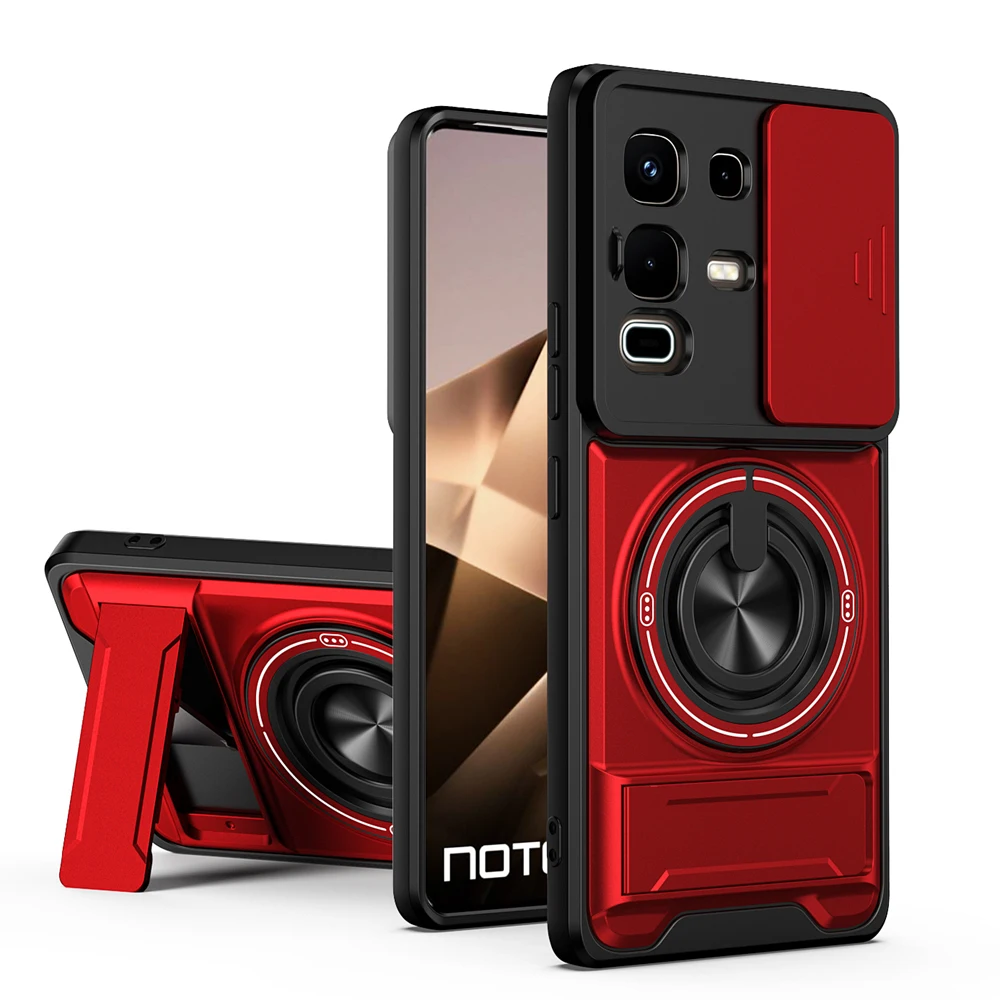 Magnetic Phone Case with Slide Camera Protection and Upright Kickstand