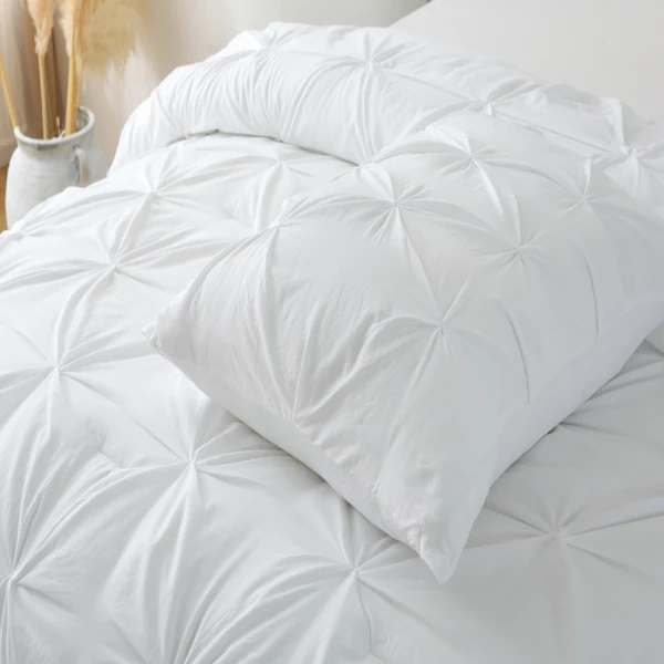 揪花胖被三件套 含填充物 枕套*2 (51cm*91cm)+胖被*1 (264cm*229cm)  King Size 胖被3件套 白色-24