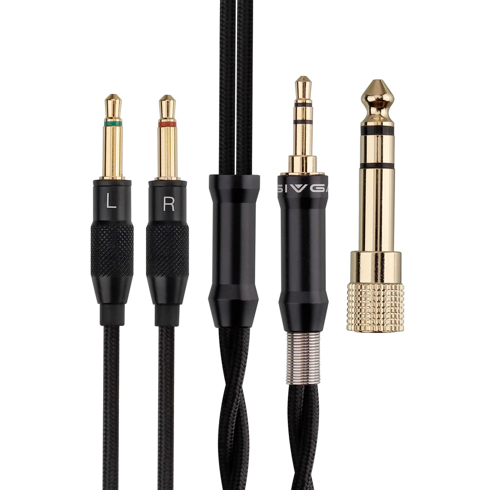 OLLO Audio S4X1.2　sivga dualバランスケーブル バランス接続用ヘッドフォンケーブル（4.4mm 5極 / 2.5mm 3極×2