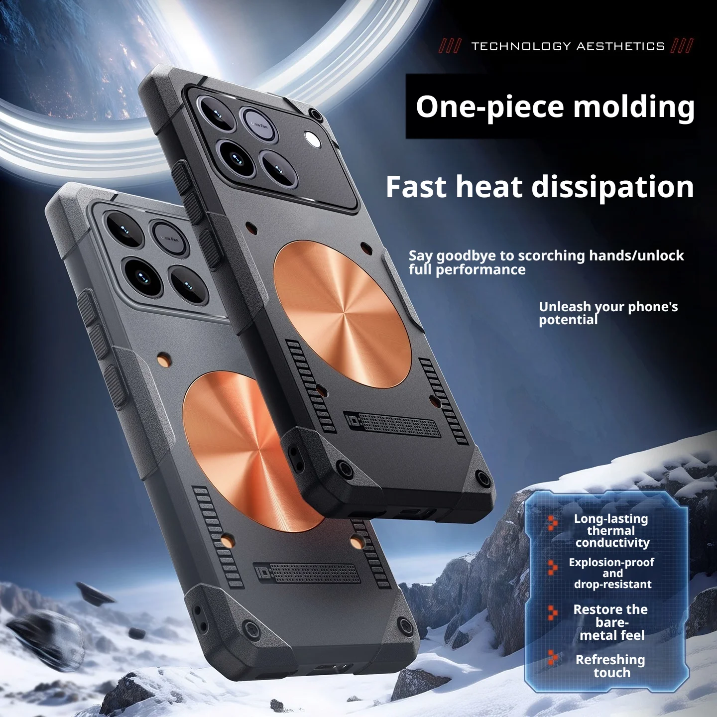 Ice Armor Copper Cooling Phone Case - Enhanced Heat Dissipation and Drop-Proof Protection