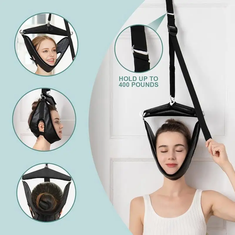 Cervical Neck Traction Hanging Device Soft Neck Stretching Belt Pain Relief Medical Neck Orthosis Adjustable Traction Frame