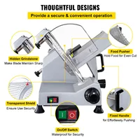 SucceBuy Коммерческая мясорубка 320 Вт Электрическая нарезка для гастрономов 12 дюймов Лезвие из углеродистой стали Электрическая нарезка для мяса, сыра — изображение 4
