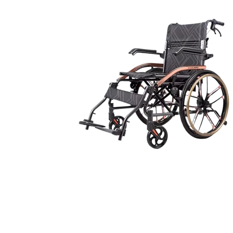 Wheelchair for the elderly foldable lightweight paralyzed and disabled people Hand pushed scooters big wheels load-bearing100kg