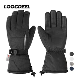 LOOGDEEL Ski Gloves Unisex Waterproof Touchscreen Function Warm Snowmobile Snow Snowboard Thermal Gloves Windproof Plush Mittens
