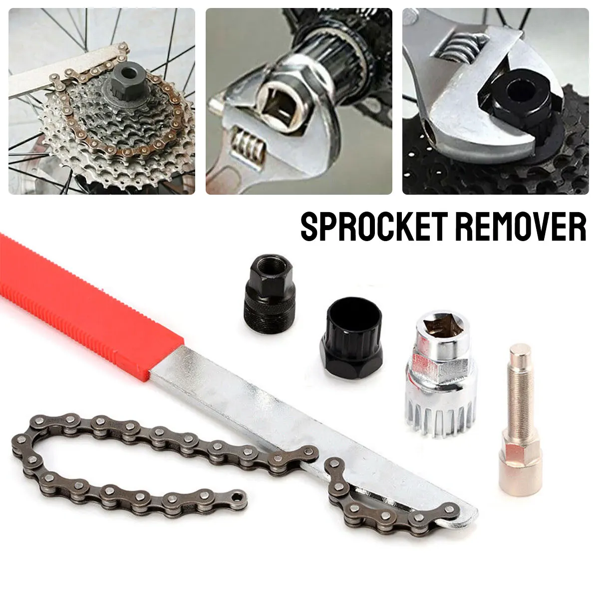 

4Pcs Mountain Bike Repair Tool Kit Outdoor Cycling Bicycle Maintenance Tool Set with Chain Whip Remover Bottom Bracket Remover