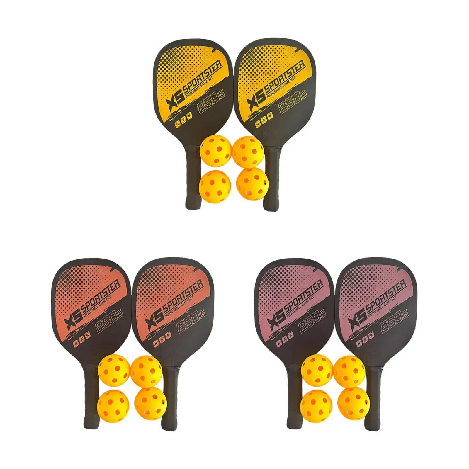 Pickleball Rackets Durable Professional Wooden Pickleball Rackets 4 Balls with