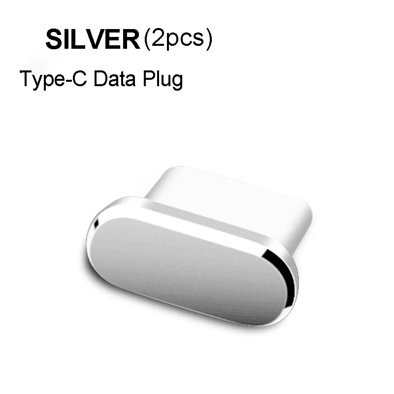 Set of 2 Metal Type-C Dust Plug Charging Port Protectors