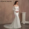 EVLAST Customized 2025 Mermaid Wedding Dress Off Shoulder Lace Applique Beading Vestido De Novia Bridal Gown Robe De Mariee MD05 2