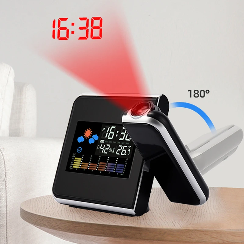 Electronic Projector Alarm Clock USB LED Digital Desktop Clock Watch
