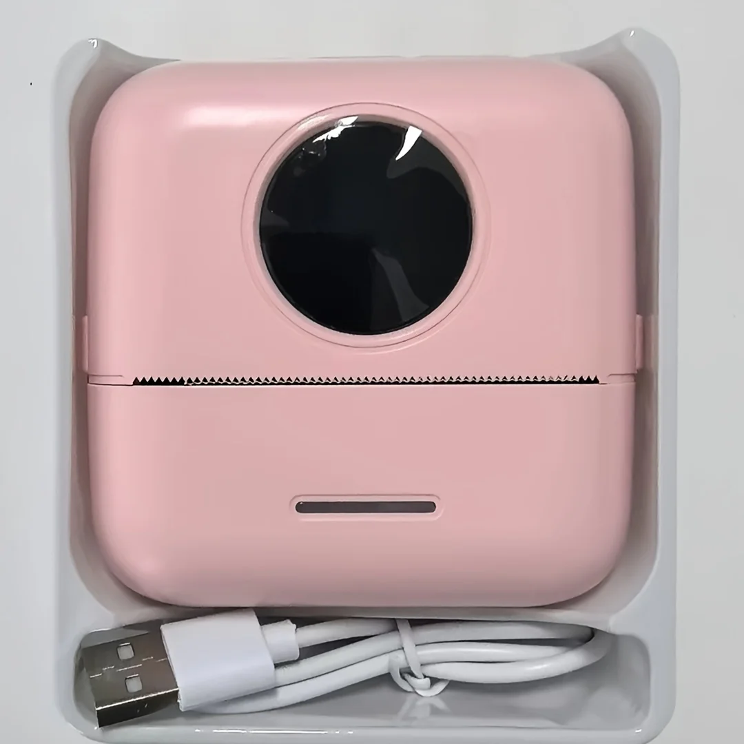 휴대용 미니 프린터, 잉크리스 블루투스 스티커 메이커 (롤 용지 포함), 노트, 저널, DIY, 선물용 임프레소라 포르타틸