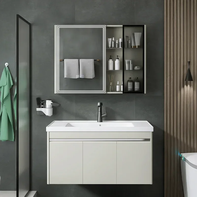 

New Stainless Steel Storage Bathroom Cabinet Mirror Wall Shelf Drawer Bathroom Cabinets Display Casa Arredo Room Furniture