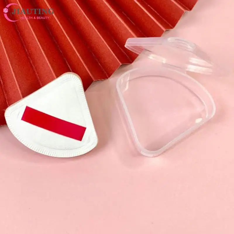 Makeup Bag 1PCS Puff Box Case Triangle Puff Triangle Transparent Cosmetic Bag Portable Travel Cosmetic Bags Brush Storage Case