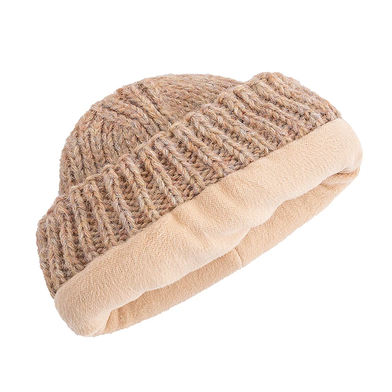 New Women Plush Fur Warm Beanie Hat Trendy Knitted Hat Fashion Female Elegant Winter Hat