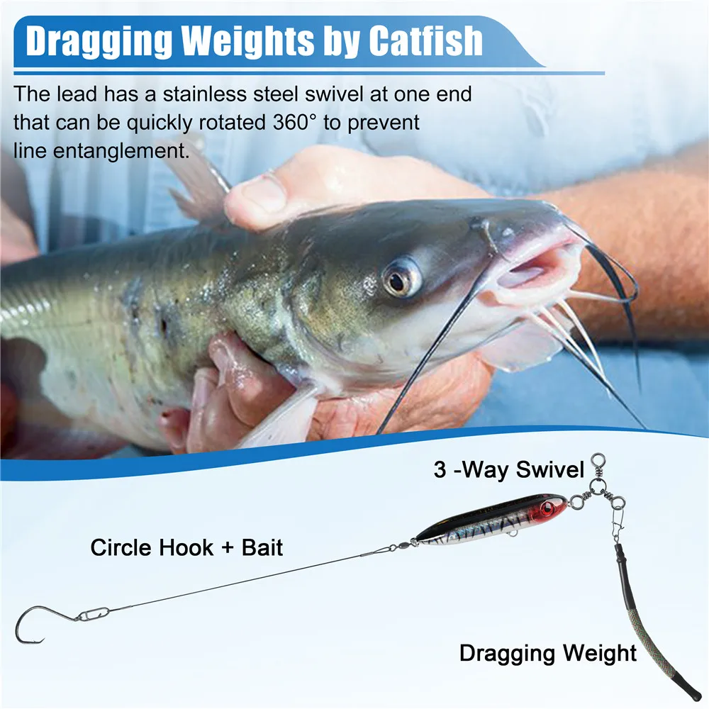 Catfishing 드래그 웨이트 용 1 피스 드래그 웨이트 Snag Sinkers 없음 트롤링 표류 서핑 낚시 Catfish Rig Fishing Tackle
