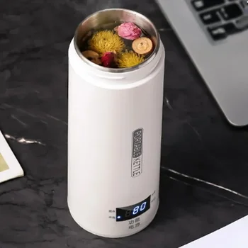 110V 220V Intelligent Digital Display Electric Water Boiling Thermos Bottle Travel Portable Heating Kettle Leakproof Thermal Cup 1