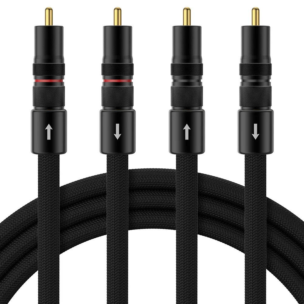 

Audiocrast A75b Multp OFC Silver Plated RCA cable RCA Cable Audio Video Male to Male AV Cable Gold Plated for STB DVD TV VCD