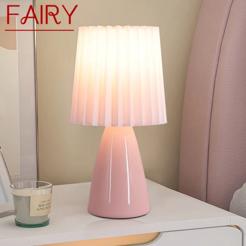 

FAIRY Contemporary Table Lamp LED Ceramics Creative Pink Desk Light Decor For Home Living Room Bedroom Bedside