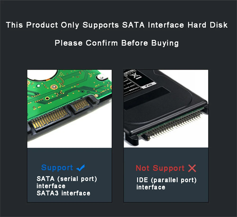 HDD Enclosure External Hard Drive Housing 2.5 inch Transparent SATA III to USB 3.0 Support 5TB For Laptop PC