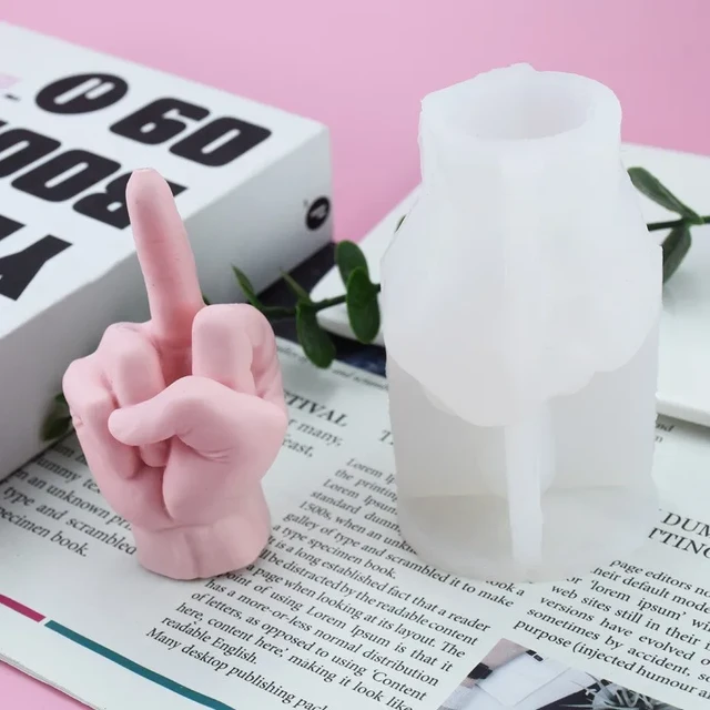 1Pc Middle Finger Candle Silicone Mold For Handmade Candles Desktop  Decoration Gypsum Epoxy Resin Aromatherapy Candle Making