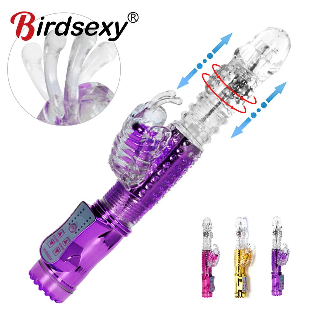 7‘’ Colorful Golden Phoenix Electric Telescopic Vibrating Dildo With Remote Control